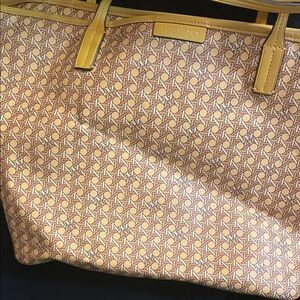 Tory Burch Yellow Geometric Tote